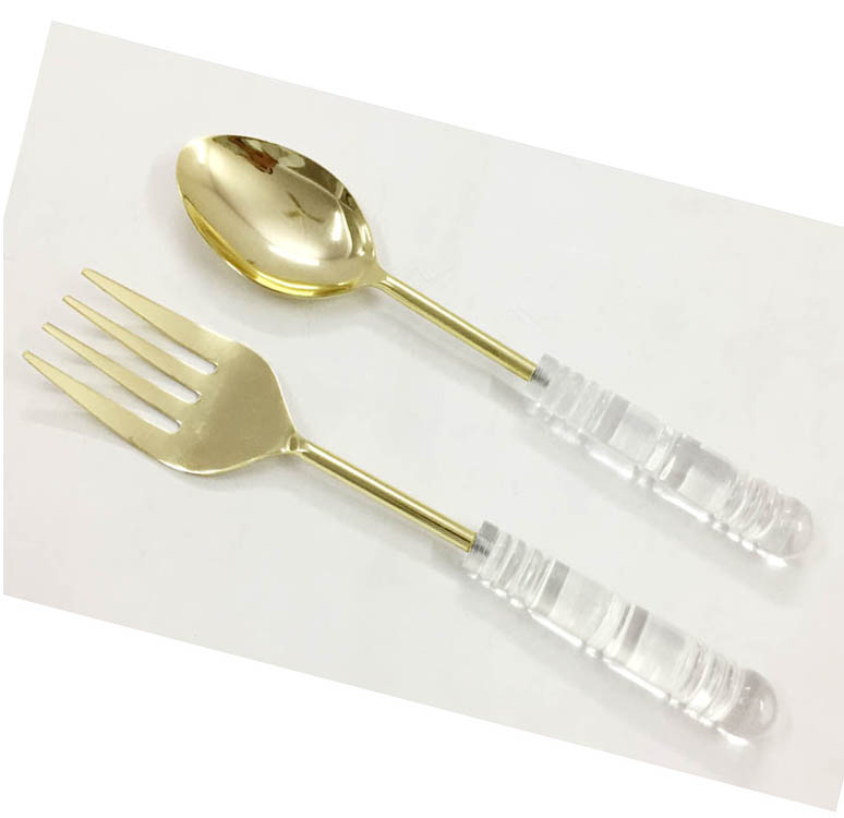 Gold Plated Salad Server S/2
