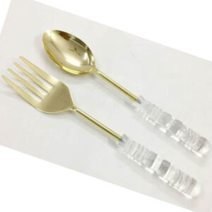 Gold Plated Salad Server S/2