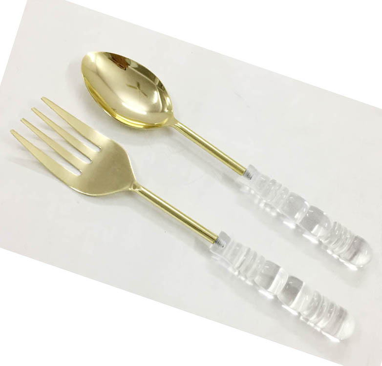 Gold Plated Salad Server S/2