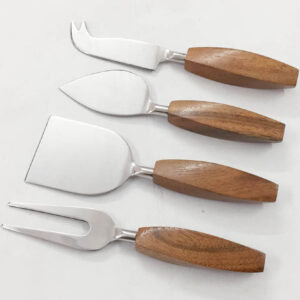 Wooden Handle Cheese Knives set S/4