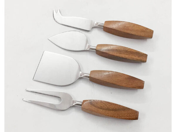 Wooden Handle Cheese Knives set S/4