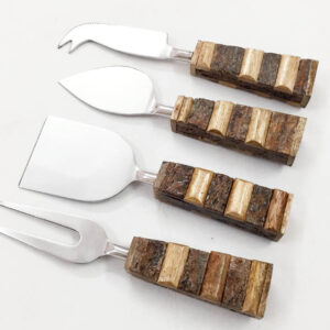 Wooden Handle Cheese Knives set S/4
