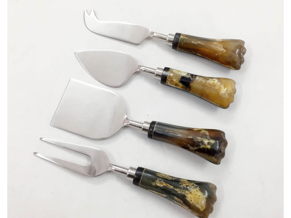 Horn Handle Cheese Knives set S/4