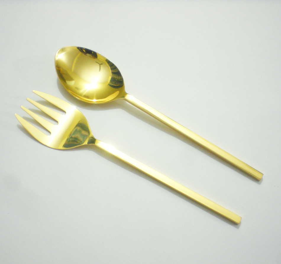 Gold Plated Salad Server S/2