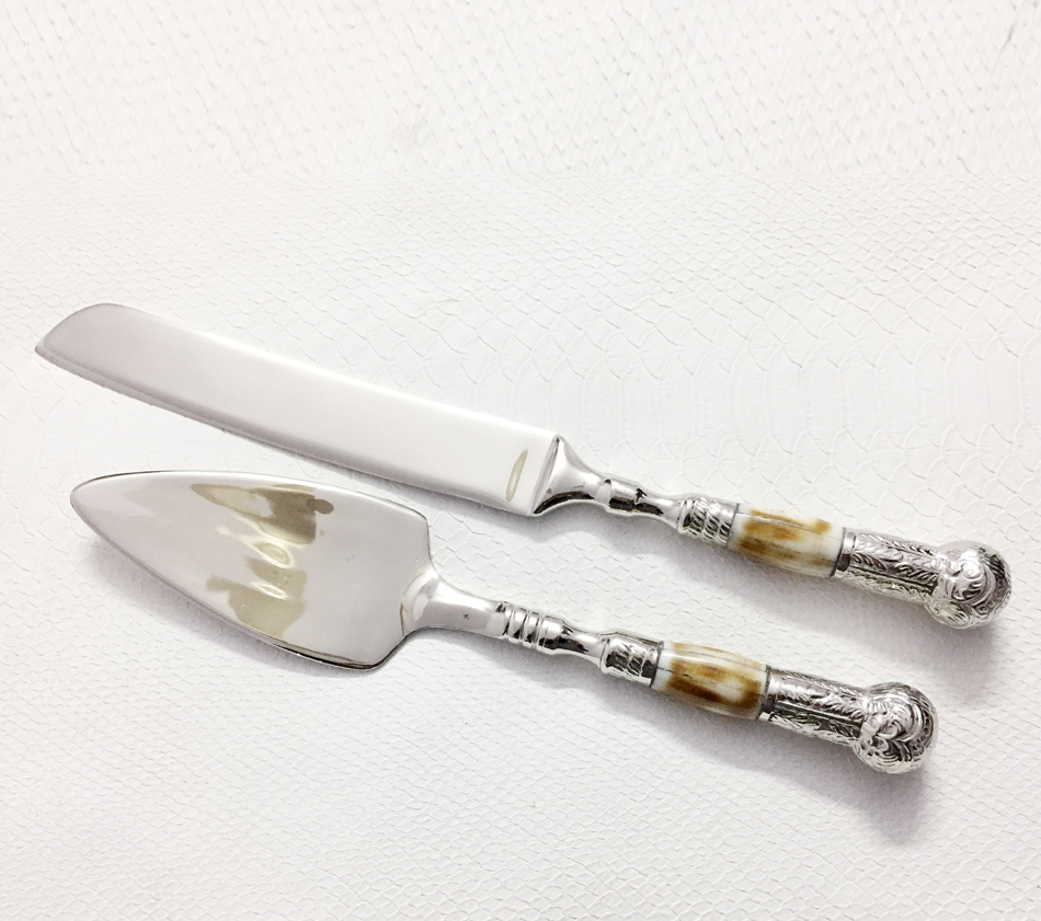 Bone Inlay Cake Server S/2