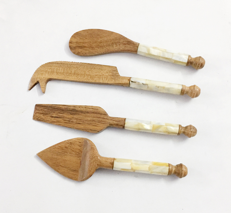 Wooden Cheese Knives set S/4