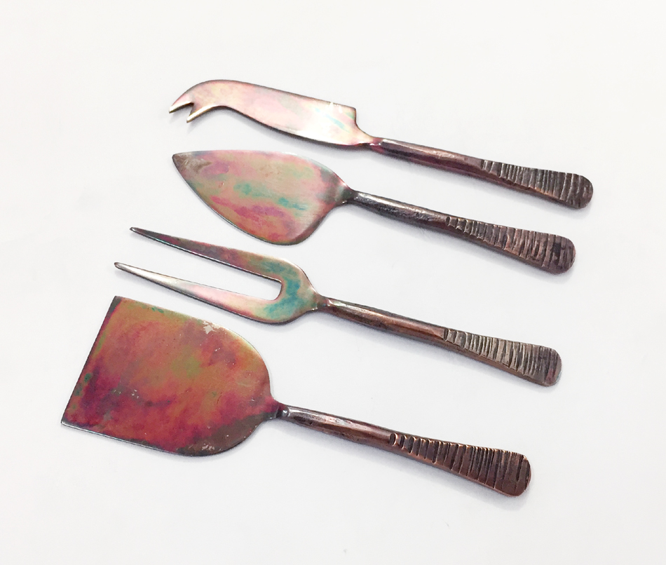 Hand Forged Cheese Knives set S/4