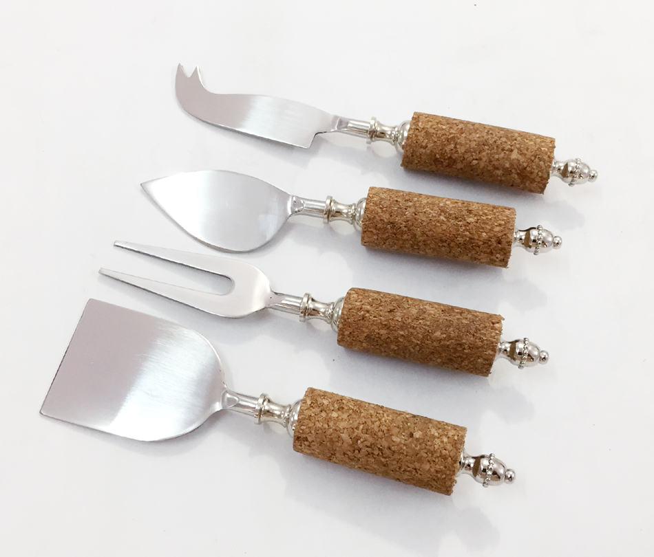 Cork Handle Cheese Knives set S/4