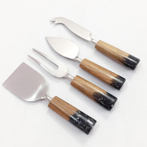 Wooden Handle Cheese Knives set S/4