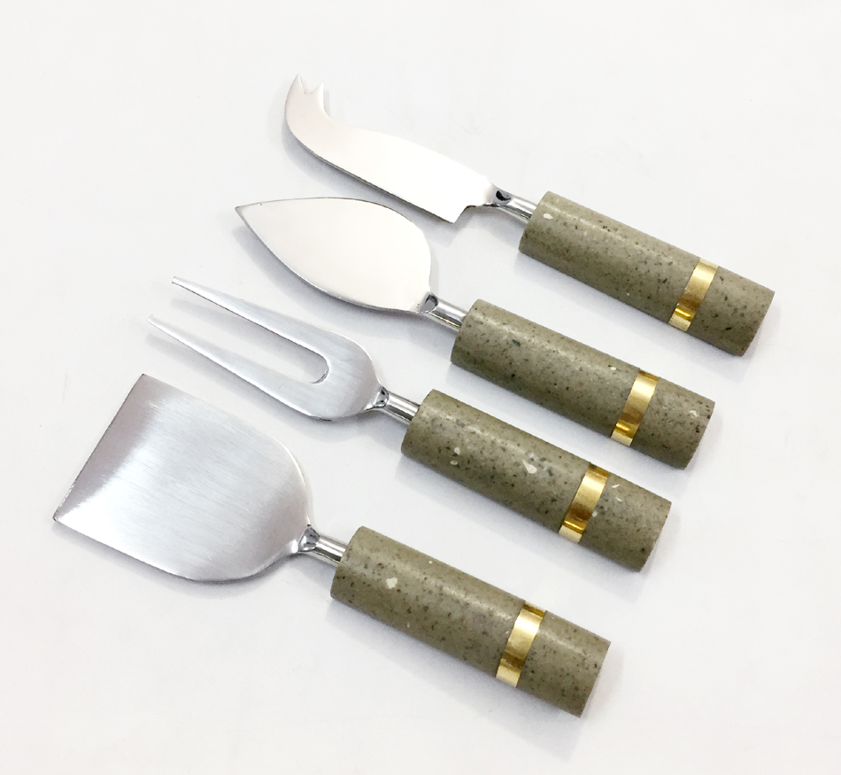 Cement Handle Cheese Knives set S/4