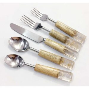Wooden Handle Flatware S/5