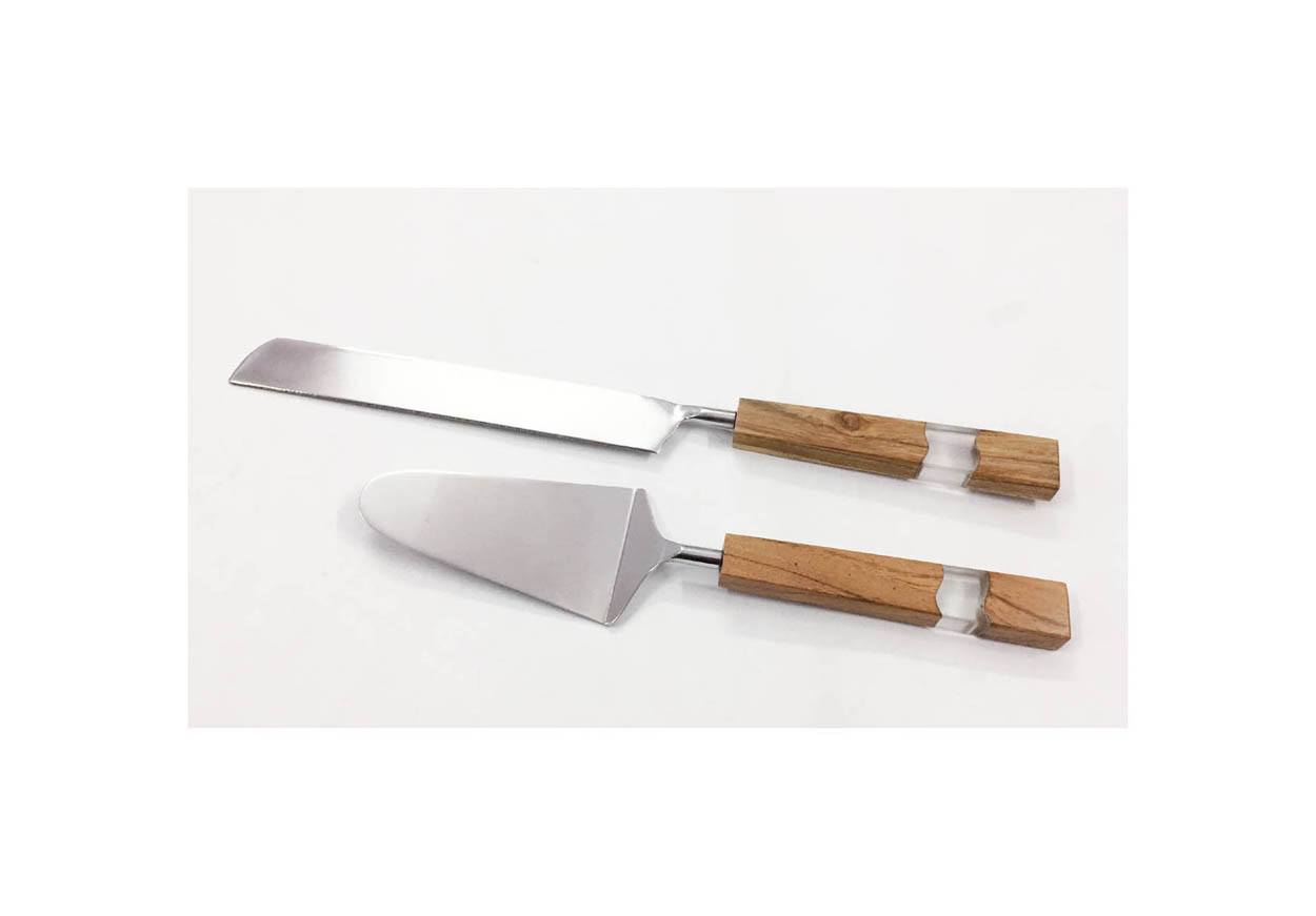 Wood/Resin Handle Cake server S/2