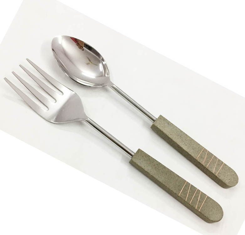 Cement Handle Salad server S/2