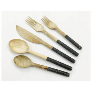 Resin & Wood Flatware S/5