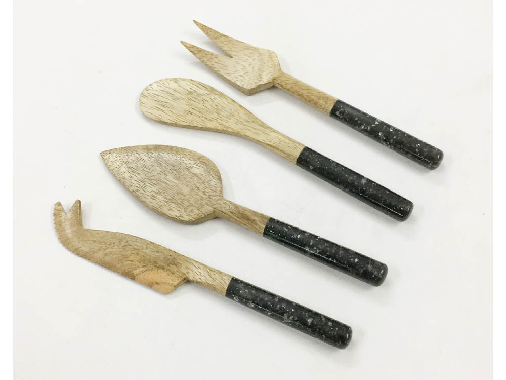 Wooden Cheese Knives set S/4