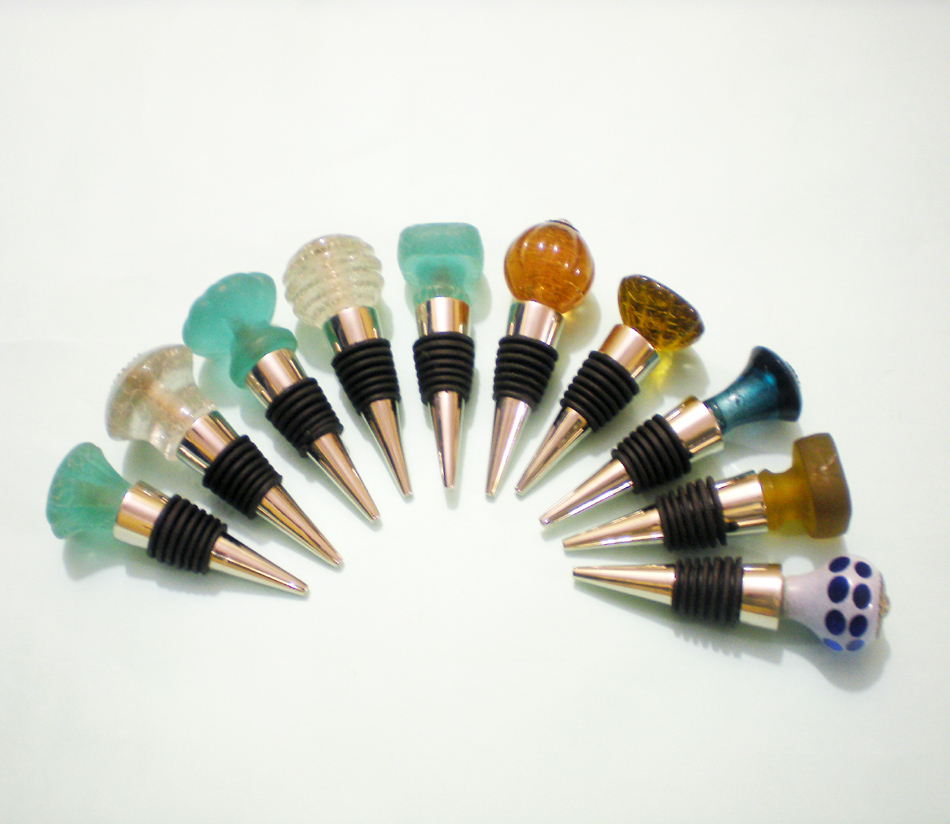 Bottle Stopper with Glass Knob